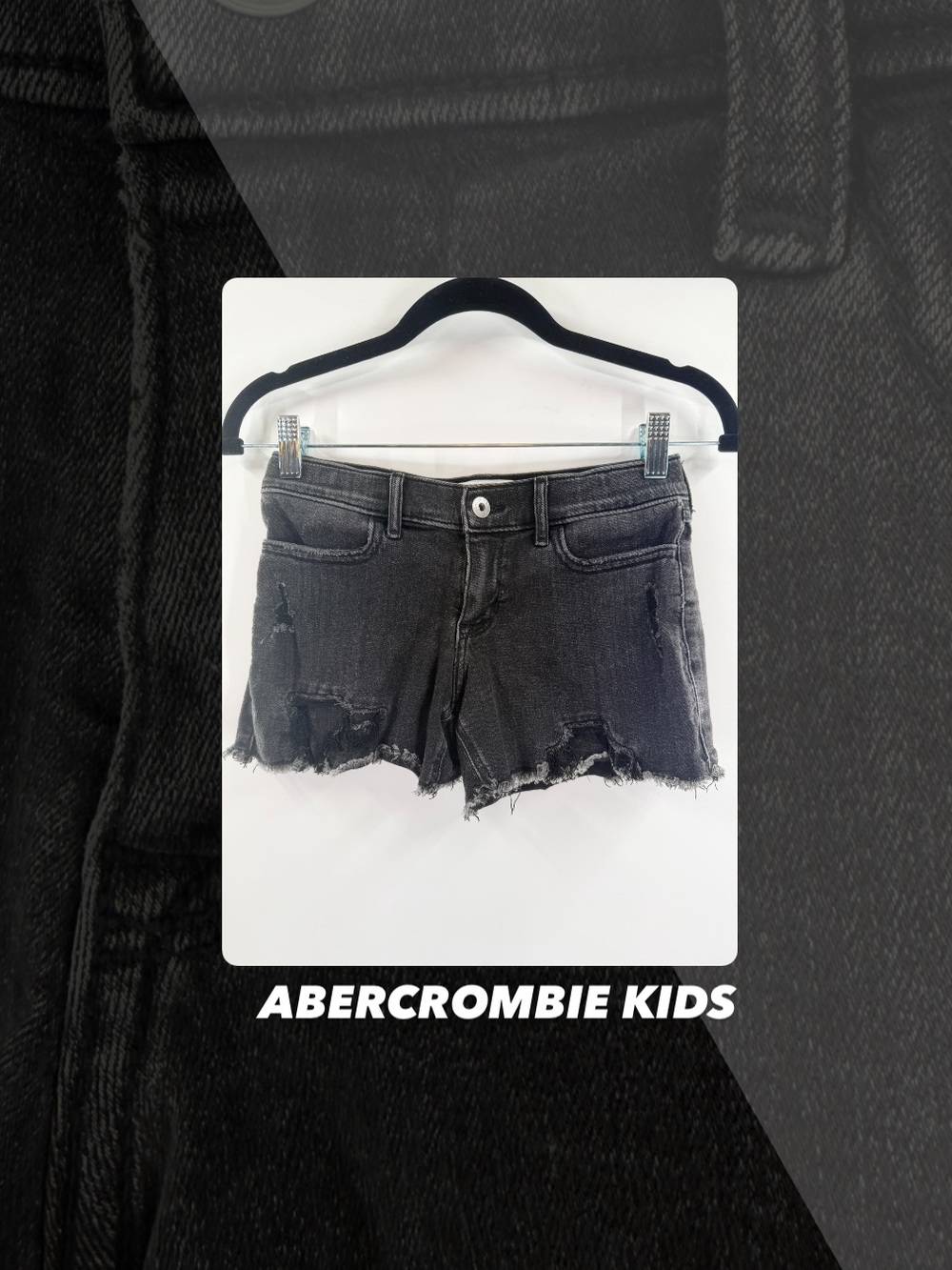 EUC Abercrombie Kids Black Wash Low Rise Midi Shorts